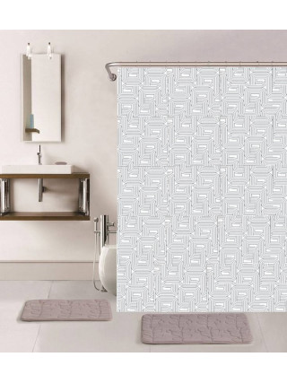Штора для ванної кімнати та душу, з кільцями,поліестер, Dariana,XRQ-RP-055,180*180 см, 