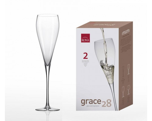 Набір келихів Rona Grace 280 мл., для шампанського, 2 шт.
