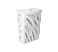 Корзина для білизни 25 л "Simple" вузька 39*19*54 см  (білий)