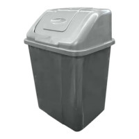 Вiдро для смiття Plastic's Craft 4 л, з поворотною кришкою, 18*14*27 см (сірий)