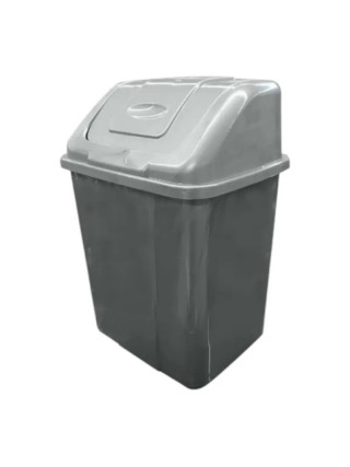 Вiдро для смiття Plastic's Craft 4 л, з поворотною кришкою, 18*14*27 см (сірий)