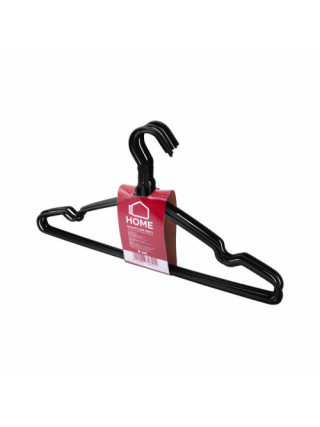 Набір вішаків для одягу IDEA HOME чорних металевих в силіконі 39,4*21 см (8 шт) 
