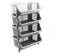 Етажерка універсальна на 4 секції, 59*38*89 см (сірий)