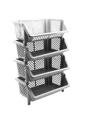 Етажерка універсальна на 4 секції, 59*38*89 см (сірий)