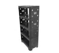 Стелаж універсальний 5 секцій, "Ротанг" 52*30*107 см (графіт)