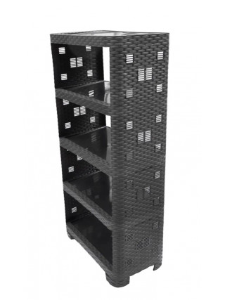 Стелаж універсальний 5 секцій, "Ротанг" 52*30*107 см (графіт)