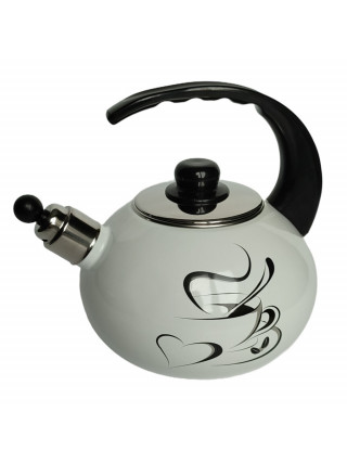 Чайник емальований Kamille 2,2 л. зі свистком, пластикова ручка