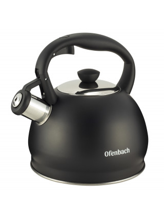 Чайник Ofenbach 2,0 л. з нержавіючої сталі із свистком, ручка з бакеліту