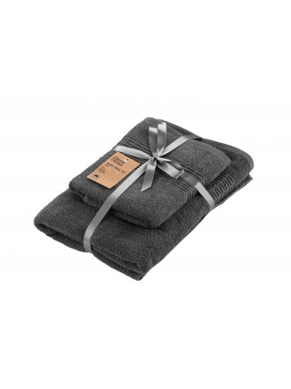 Набір рушників махрових Ardesto Lotus 2 шт., 50*90см, 70*140см, 100% бавовна, графіт
