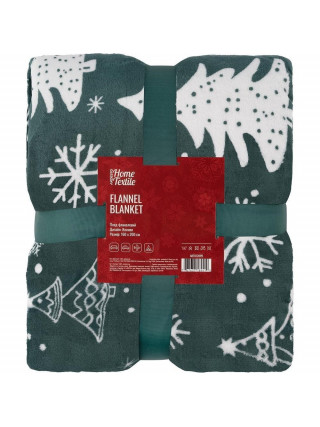Плед Ardesto Christmas Flannel 160х200см, 100% поліестер, ялинки