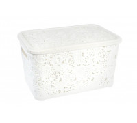 Корзина для побутових речей ''Ажур'' 3,5 л., (20*15*16 см.) (білий) з кришкою