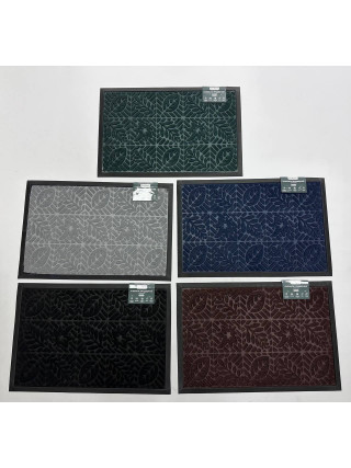 Килим гумовий 40*60 см, з ворсовим покриттям та кромкою "Листя" (коричневий)