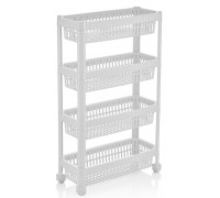 LINE Етажерка універсальна на колесах, дизайн в вертикальну смужку (6) (х24 білий) 48*22.5*18.5 см