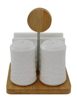 Набір для солі та перцю Interos з серветницею, на підставці 3 пр. 