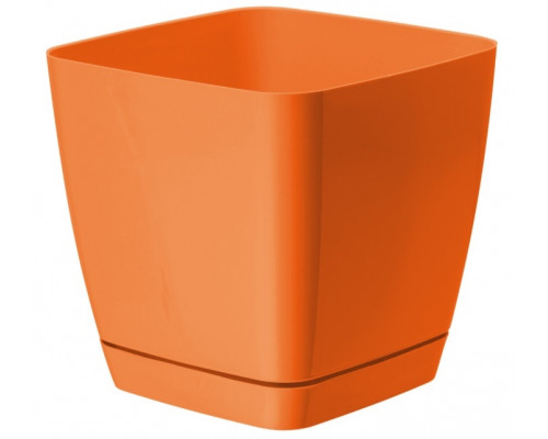 Вазон Form-Plastic Тоскана квадратна з підставкою 22 см (оранжевий)