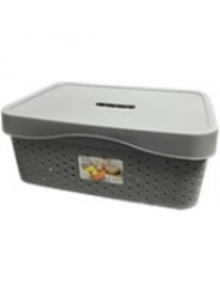 Корзина для побутових речей 5 л, з кришкою, Lux plastic*24