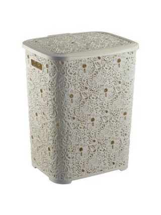 Корзина для білизни 67 л, Elif Plastic "Ажур" 45*37,5*56 см (бежевий)