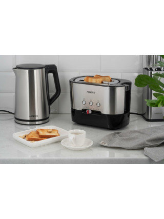 Тостер Ardesto Steel Collection 1000 Вт, метал+пластик, сріблясто-чорний