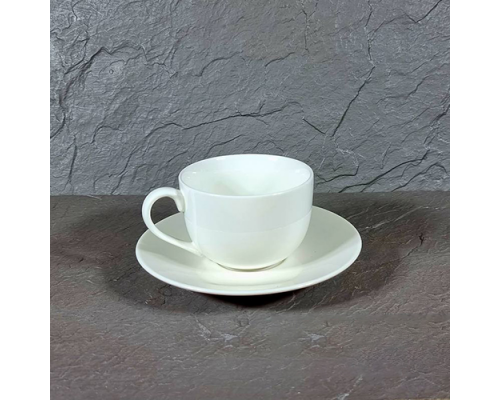 Чашка з блюдцем біла S&T HoReCa (чашка-200 мл,блюдце- 14,8 см)