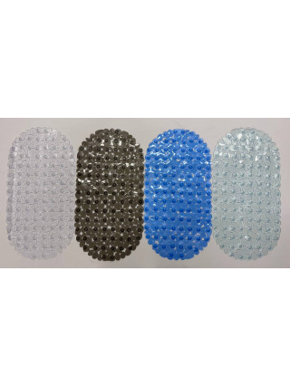 Килим силіконовий для ванної "Камінці" 66*34 см (прозоро-білий)