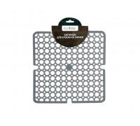 Килим для раковини силіконовий "Коло" 28*28 см, сірий