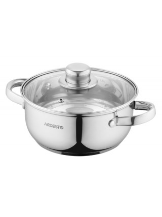 Каструля Ardesto Gemini Gourmet Aosta, скляна кришка, 1.8 л, нержавіюча сталь