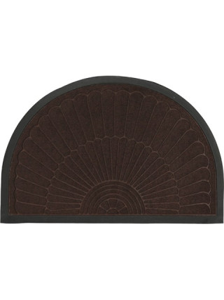 Килим гумовий півколо без кромки Eco Fabric 40х60см, з візерунком ПРОМЕНІ, коричневий