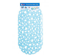 Килим силіконовий для ванної Eco Fabric "Бублики" 68х34см, прозоро-блакитний