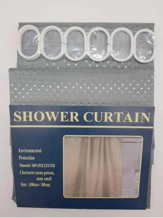 Шторка для ванної 180х180 см Піка темно-сірий тканинна щільна з поліестеру Туреччина 