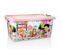 Контейнер для зберігання Asude Plastik із кришкою на колесах 40 л 