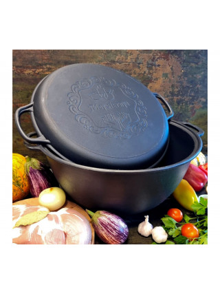 Казан чавунний Maysterny 18 л з кришкою-сковородою