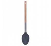 Ложка кухарська нейлонова Kamille 34,5 см., з дерев'яною ручкою