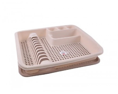 Сушка для посуду 1-ярусна Elif Plastic 40*48*7 см (біла)