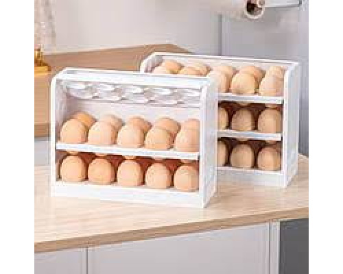 Органайзер для зберігання яєць у холодильнику 3-рівневий