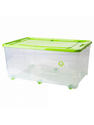 Контейнер універсальний на колесах "Smart Box" 50л., 59*39*28 см (прозорий/оливковий/оливковий)