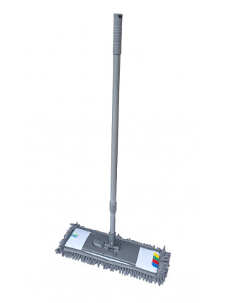 Швабра - полотер для підлоги, лапша Feniks Premium Lux СІРИЙ товста ручка, телескопічна 