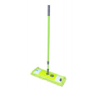 Швабра - полотер для підлоги, лапша Feniks Premium Lux ЗЕЛЕНИЙ товста ручка, телескопічна 