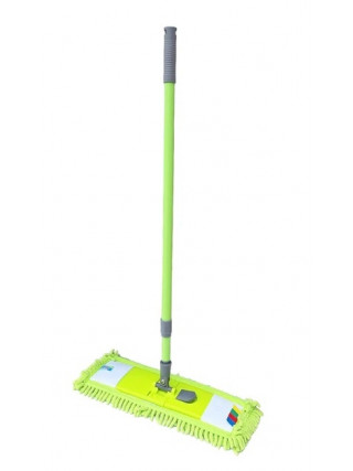 Швабра - полотер для підлоги, лапша Feniks Premium Lux ЗЕЛЕНИЙ товста ручка, телескопічна 