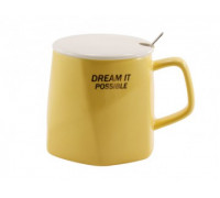 Кружка 370 мл Interos з ложкою та кришкою порцеляна