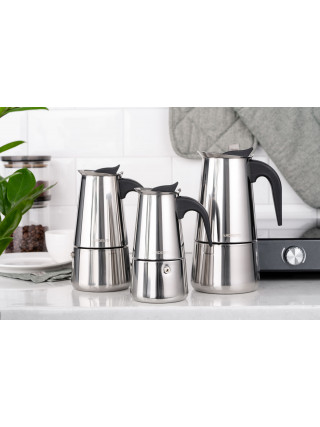 Гейзерна кавоварка Ardesto Gemini Apulia, 9 чашок, нержавіюча сталь