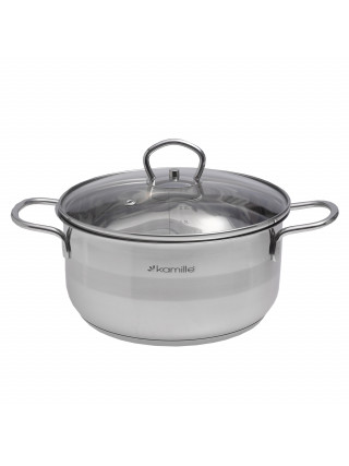 Каструля Kamille 4 л., 22*11 см., із нержавіючої сталі з кришкою