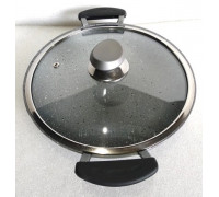 Вок турецький OMS Grey d-30 см., антипригарне покриття, скляна кришка