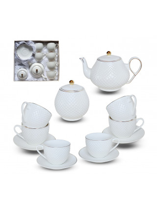 Сервіз чайний 14пр.S&T "Белла"  (чайник 1л, цукорниця 460 мл, чашка 260мл, блюдце 13,5см)