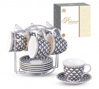 Сервіз 12ел. на стійці S&T "Роберта"  (чашка 240мл, блюдце 14см)