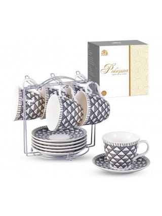Сервіз 12ел. на стійці S&T "Роберта"  (чашка 240мл, блюдце 14см)
