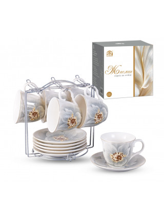 Сервіз 12ел. на стійці "Жасмин"  ( чашка 230мл, блюдце 14см)