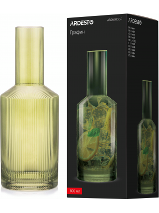Графин Ardesto 800мл, скло, зелений
