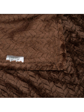 Плед Ardesto Jacquard Braid 160х200см, 100% поліестер, коричневий