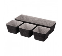 Набір кошиків Ardesto Prestigio 4 предмети 38.5х9см / 12х12см, фетр, сірий