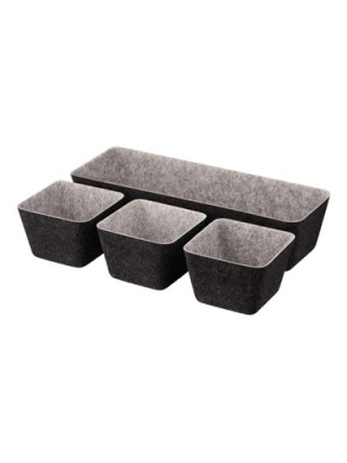 Набір кошиків Ardesto Prestigio 4 предмети 38.5х9см / 12х12см, фетр, сірий